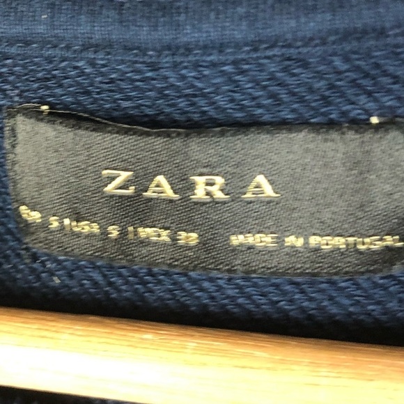 Zara Navy Blue Minimalist Crewneck Sweatshirt S - Picture 4 of 4